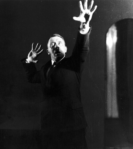 Hitler rehearsing his public speeches in front of the mirror 1